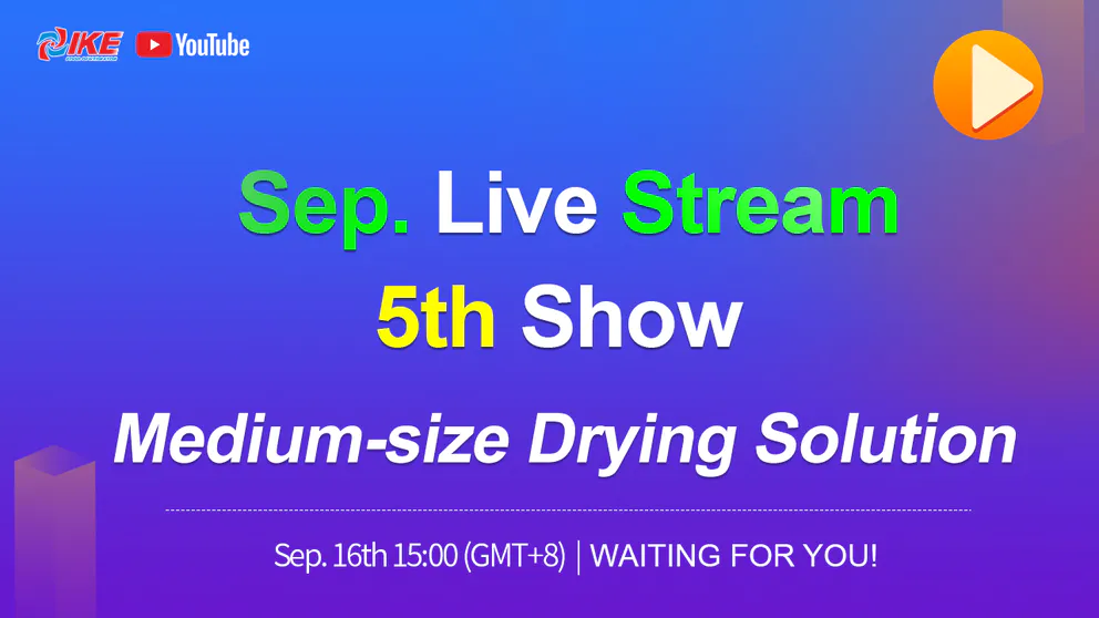 Septiembre Livestream-5th Show Solución de secado de tamaño mediano
